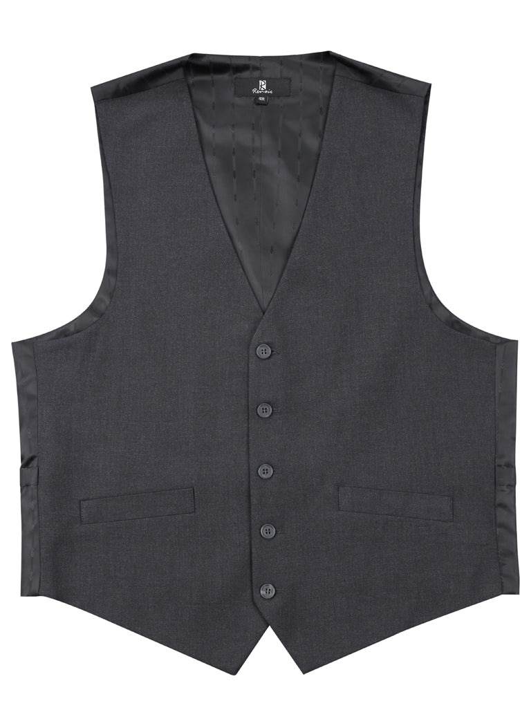 Charcoal Grey Renoir Slim Fit Vest (202-1)
