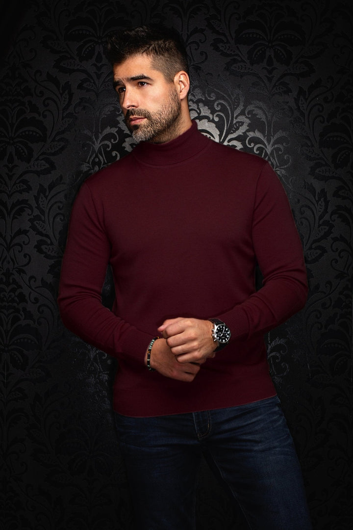 CHANDAIL EN LAINE MÉRINOS | ARKANES, Cabernet - AU NOIR