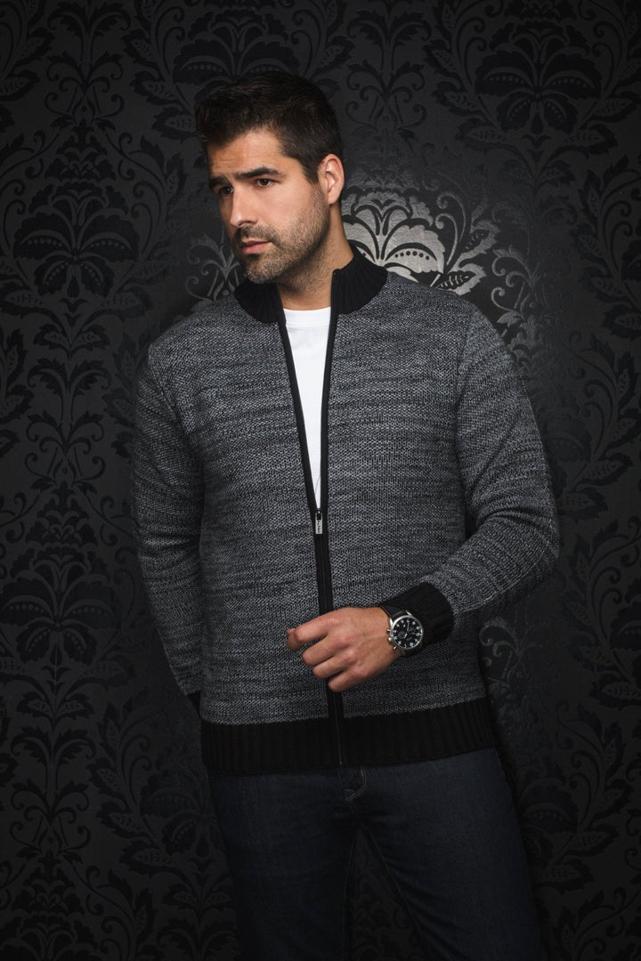 CHANDAIL EN LAINE MÉRINOS | KOSKI, grey - AU NOIR