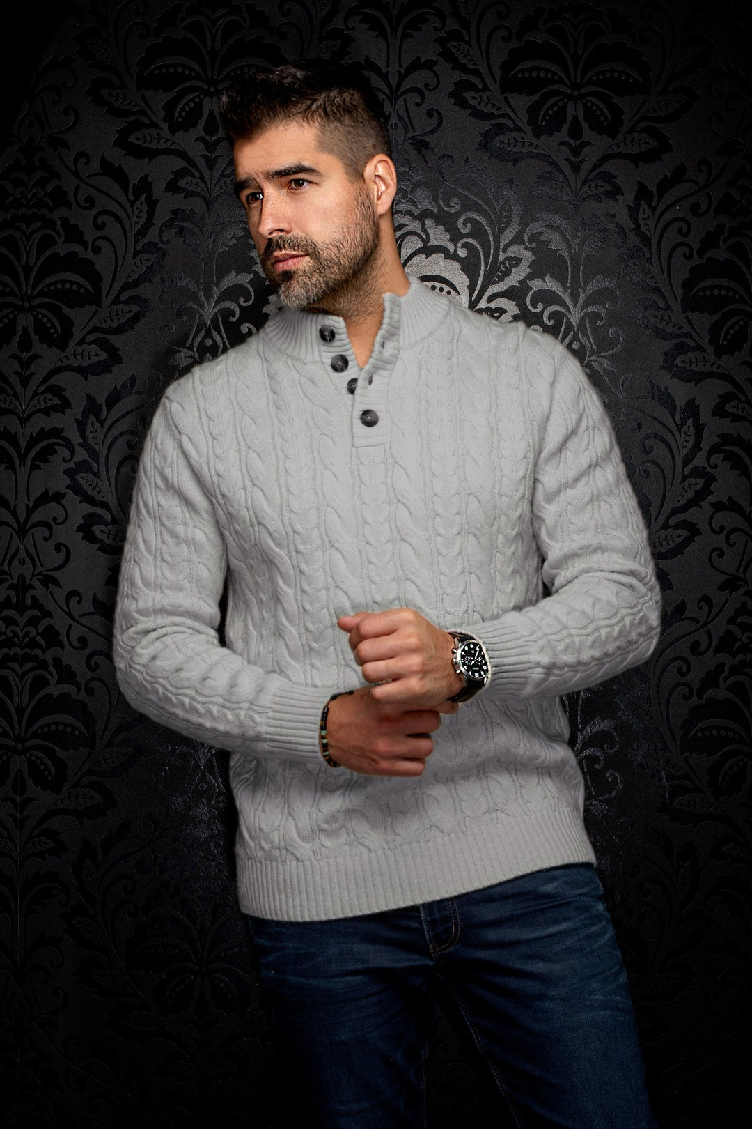 CHANDAIL EN LAINE MÉRINOS | OSLO, Light Grey - AU NOIR