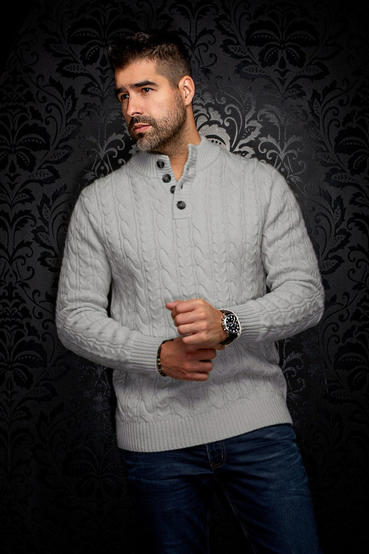 CHANDAIL EN LAINE MÉRINOS | OSLO, Light Grey - AU NOIR