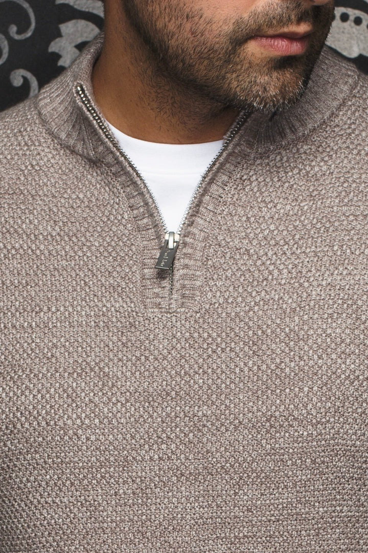 CHANDAIL EN LAINE MÉRINOS | VOGAR, stone - AU NOIR