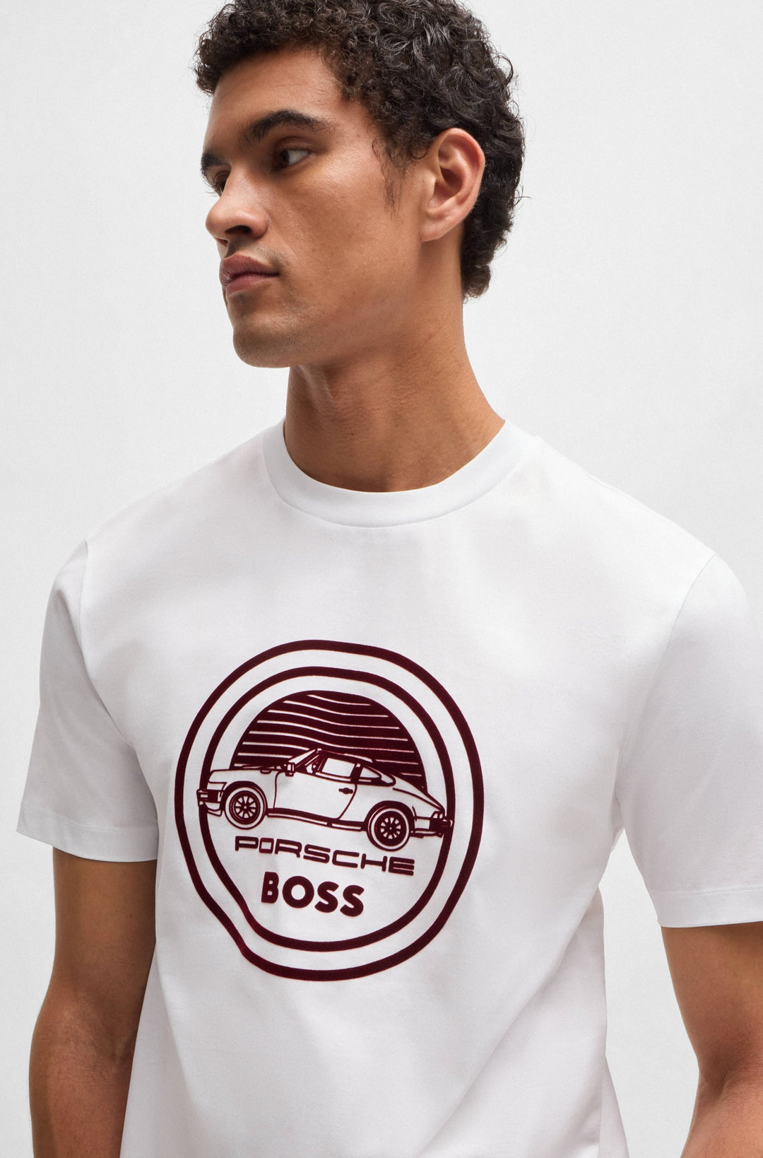 Porsche x BOSS mercerized-cotton T-shirt with special branding