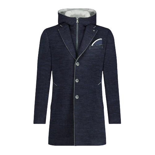 Blue Industry Laser Edge Trench Coat