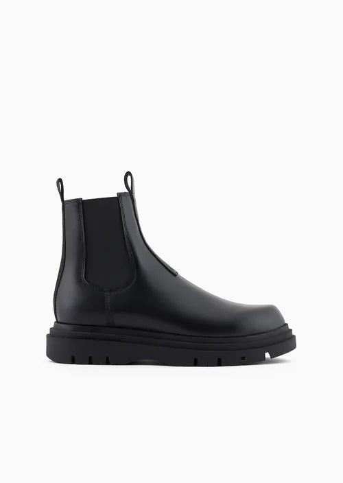 Armani Black Leather Chelsea Boots