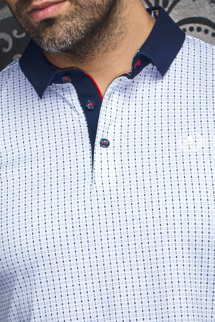 Long Sleeves Polo | PATRONN, White Navy